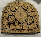 Vintage Navy Blue  Velvet Tea Cozy Mirrored With Pearl Beads Gold Trim — photo 10