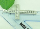  14k Solid White Gold Natural Diamond Cross Pendant 0.76 ct  — photo 2