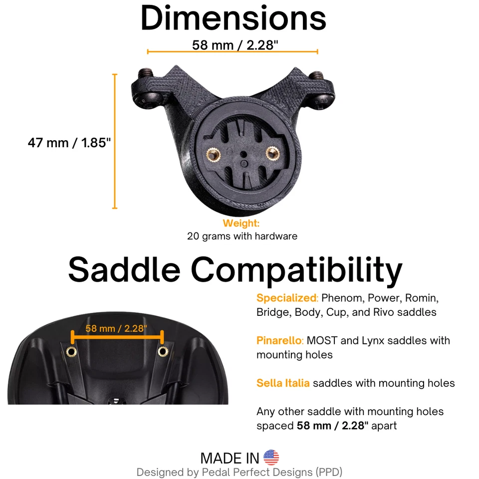 Garmin Varia Bicycle Saddle Mount for Specialized, Pinarello, and other Saddles - Image 3 of 4