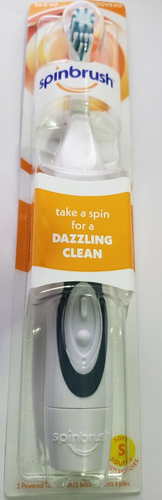Spinbrush Dazzling CLEAN Battery Powered Toothbrush Soft Bristles 1 Count Gray