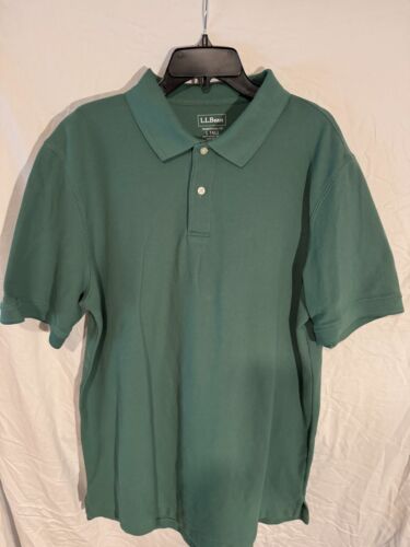 Herren L.L. Bean Polo Pullover Grün Traditional Fit Größe L Tall