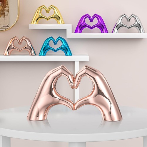 Purple Heart Hands Decor for Living Room Bedroom Bookshelf Coffe Table, Love ... - Picture 18 of 23
