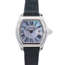 Cartier Roadster 32mm Stainless Steel Purple MOP Roman Dial Watch Ref# W6206007