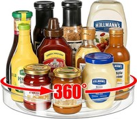 Drehteller KüHlschrank Organizer, 360° Drehbarer Transparent Lazy Susan G
