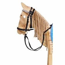 L-Sport Zaumzeug für Holzpferd schwarz Glitzer