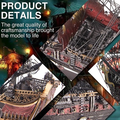 Piececool Queen Anne's Revenge 3D Metal Pirate Ship Puzzle Model Kit
