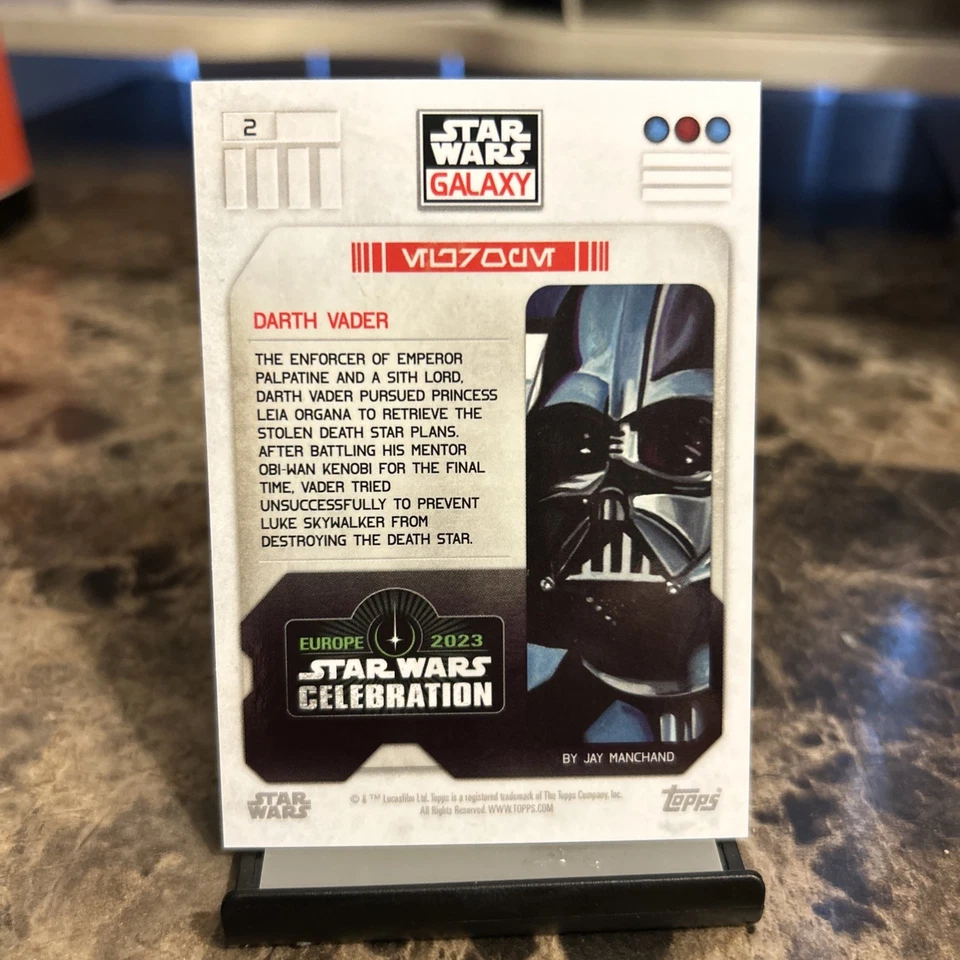 Topps Star Wars Celebration 2023 Exclusive Darth Vader No 2 - Silver Foil - MINT - Image 3 of 3