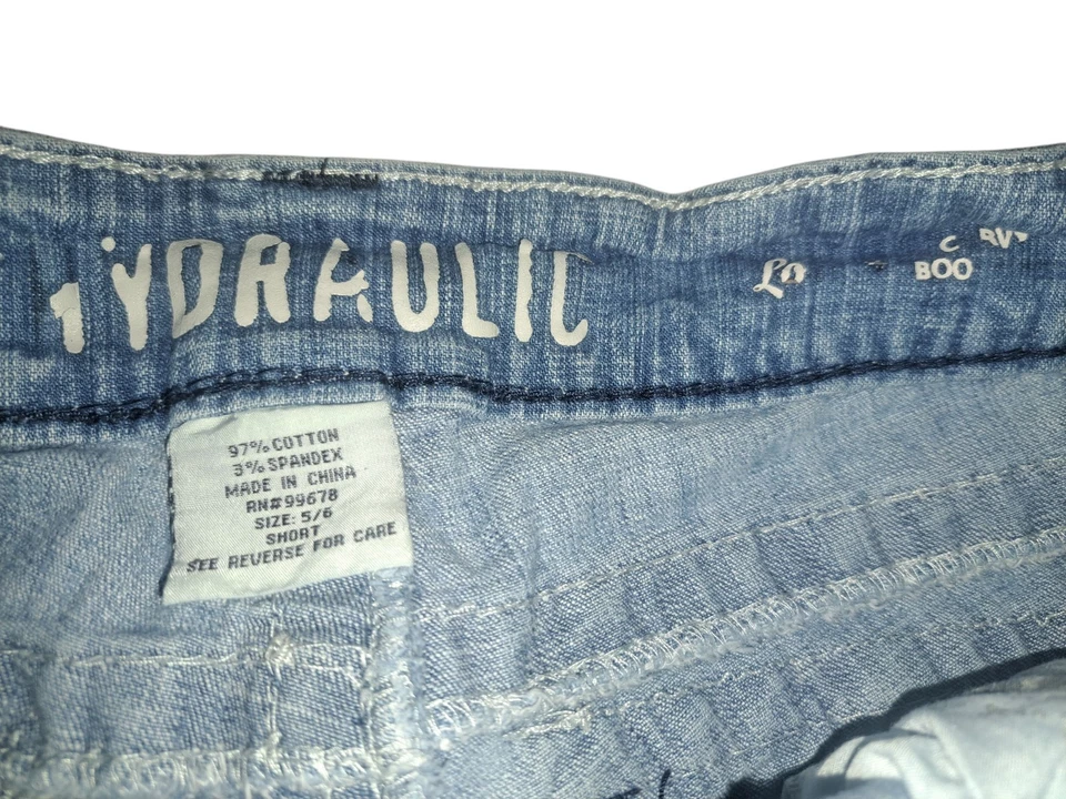 Lot of 3 Womens Denim Shorts 5/6 Juniors Distressed Cutoff Mid Rise Blue Jean - Image 3 of 4