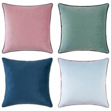 MONDAY MOOSE Velvet Throw Pillow Covers, 18x18" Set of 4, Pink Blue Decor