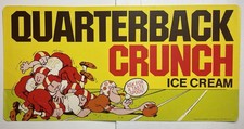 Vintage 1984 Baskin Robbins Quarterback Crunch Ice Cream Sign 13.5x28  Football