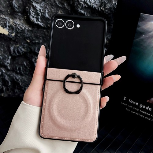 Funda de cuero con soporte de anillo magnético para Samsung Galaxy Z Flip 7 FE/Flip7/6/5/4/3 - Imagen 28 de 34