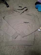 ESSENTIALS Fear of God Gray Hoodie Cotton Fle...