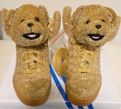 2013 Adidas Jeremy Scott Teddy Bear Tinsel Gold Mens 11 G96188