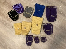 Lot Of 13 Various Size And Color Crown Royal Bags All Different.