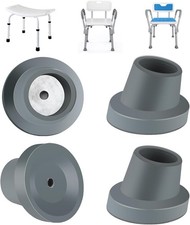 4 Pack Replacement Feet for Shower Chair  1-1/8"Slope Rubber Tips Non Grey