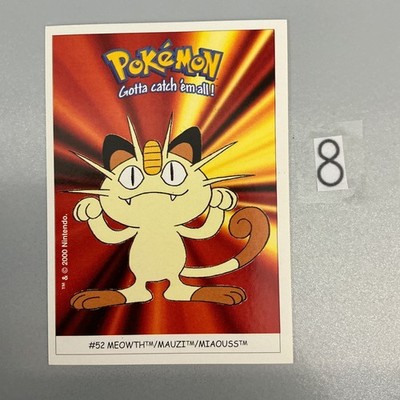 Mauzi #52 Meowth Dunkin Boomer Sticker Pokemon Karte Jahr 2000  Vintage