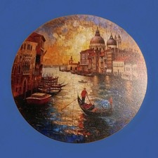 Blechschild: "Venedig/Gondeln/Canale Grande. 20 cm Durchmesser. Neu!