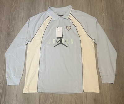 Jordan Flight Men's Long-Sleeve Polo Blue/Beige (IF1915-472) Large 
