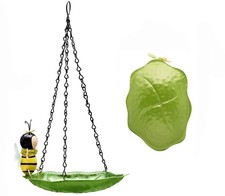 Hanging Bird Feeder Bird Bath Hanging Metal Tray with a Cute Bee, Rust Resistant