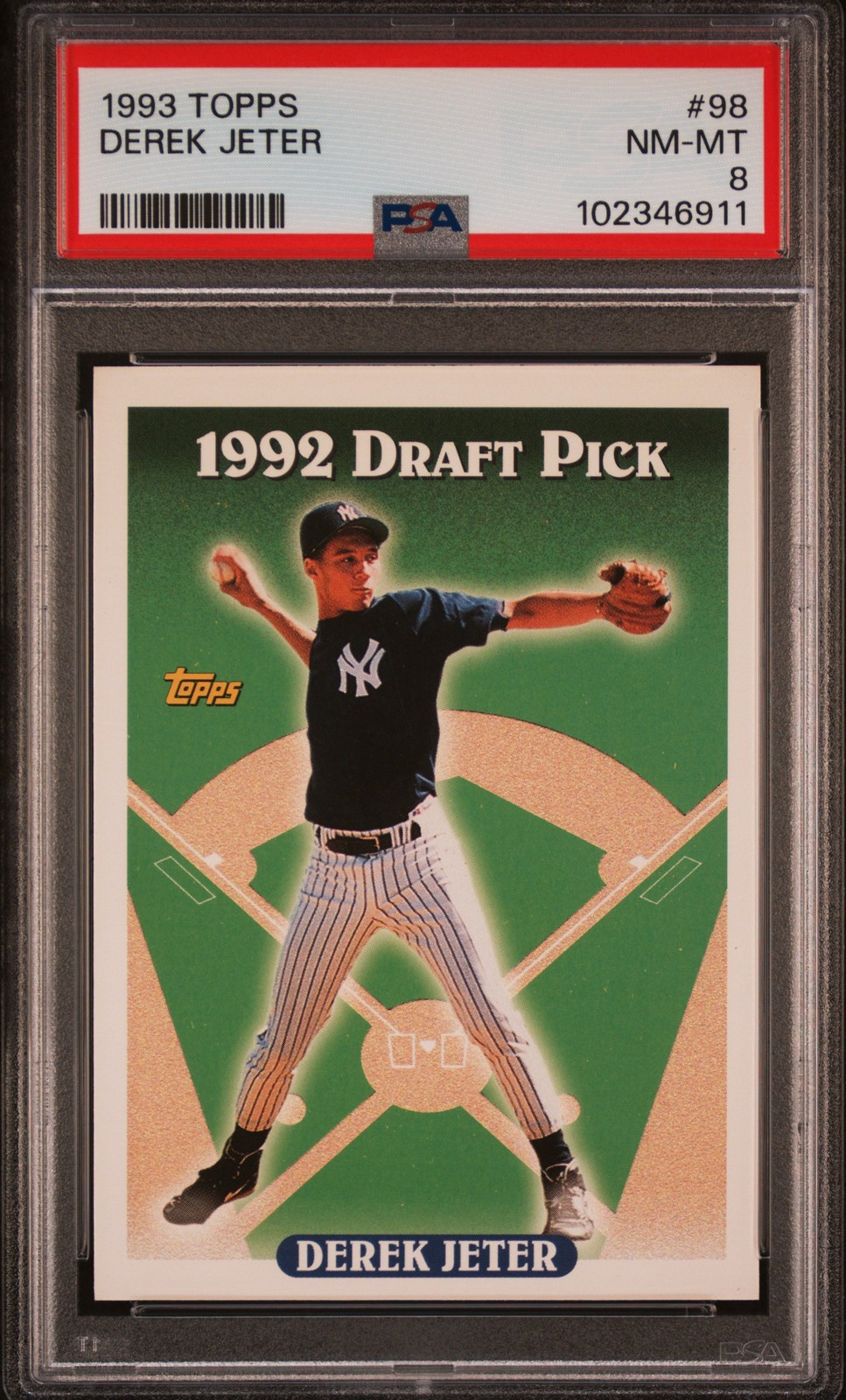 1993 TOPPS #98 DEREK JETER ROOKIE RC PSA 8