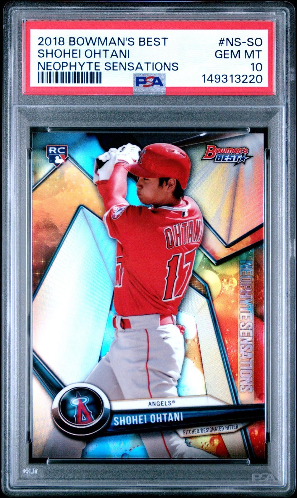 2018 Bowman's Best Shohei Ohtani Neophyte Sensations #NS-SO PSA 10 RC ROOKIE