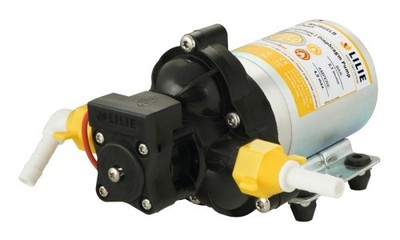 LILIE Shurflo Pumpe Soft Serie WeißGELB mit Bypass-Steuerung - 2,1 bar, 11,3L/mi