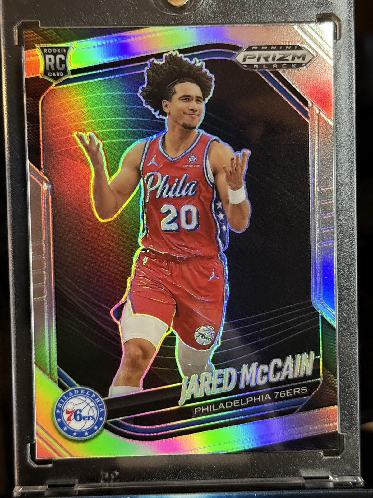 2024-25 PANINI PRIZM BLACK #80 ROOKIES SILVER PRIZM JARED McCAIN (RC)