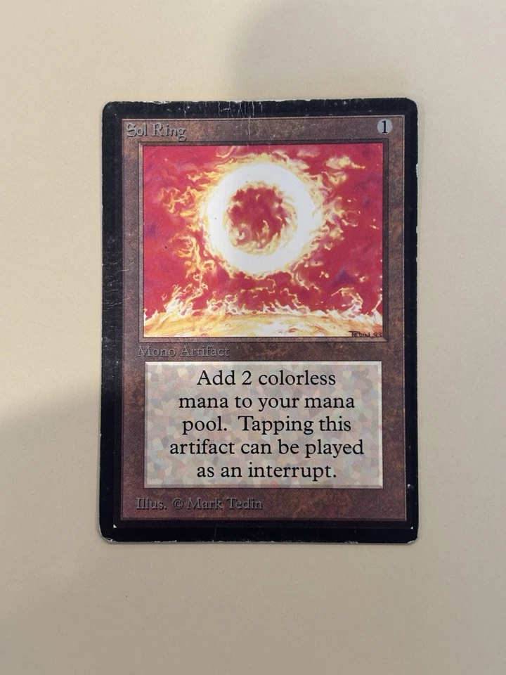 Mtg Beta Sol Ring - 1993 Heavily Played HP - English Vintage - Image 2 of 3