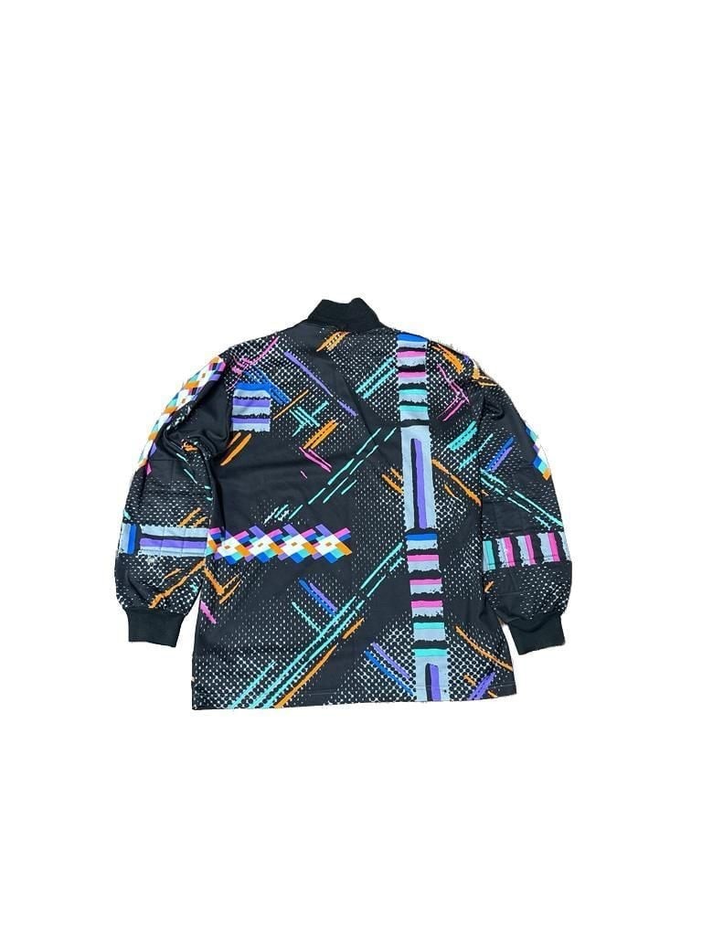 【90s】Lotto GKシャツ 長袖 総柄 ネオン サッカー ユニフォーム Vintage 90s Lotto Goalkeeper Jersey Men's M Soccer Shirt Black