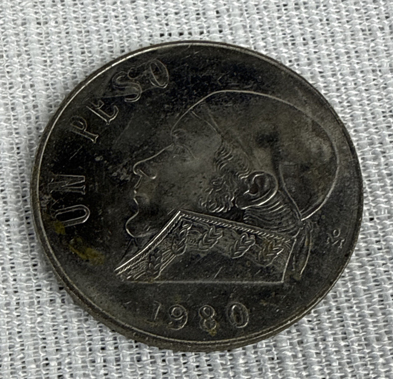 Mexico 1 Peso 1980 Copper-Nickel Coin KM#487 Estados Unidos Mexicanos