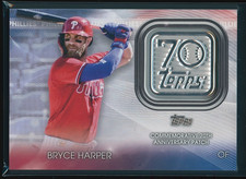 Bryce Harper 2021 Update Topps 70th Anniversary Manufactured Logo Black Patch