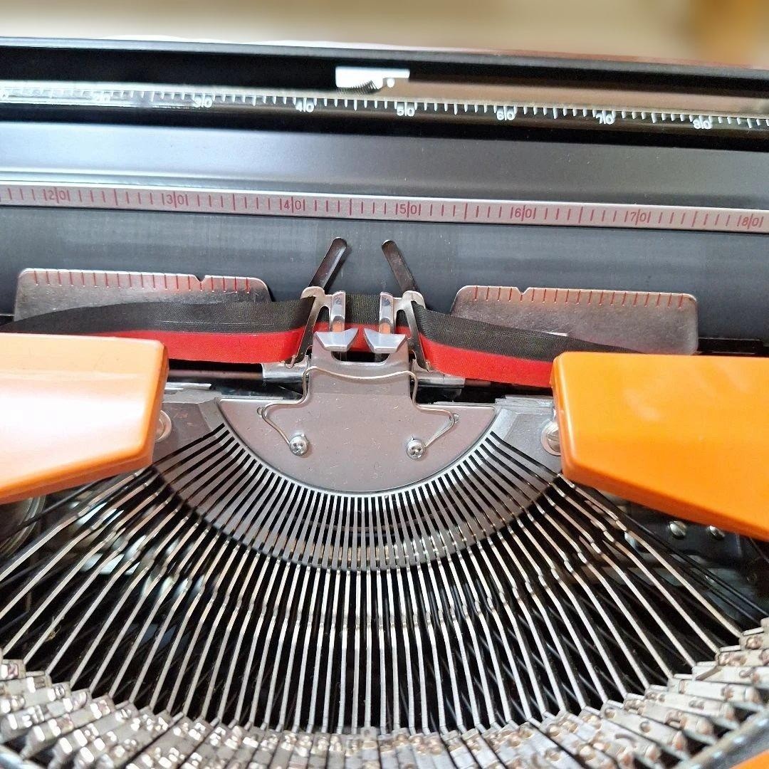Brother Young Elite Typewriter Retro Vintage Antique Orange W