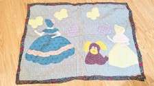 Handmade Baby Quilt Girls Dog Butterflies 28X21 Inch