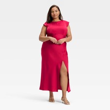 Women's Woven Open Back Maxi Dress - A New Day Berry Red