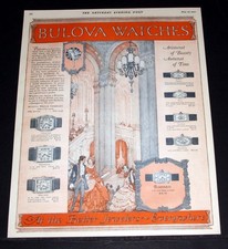 1926 OLD MAGAZINE PRINT AD, BULOVA WATCHES-THE ARISTROCRAT OF BEAUTY AND TIME!