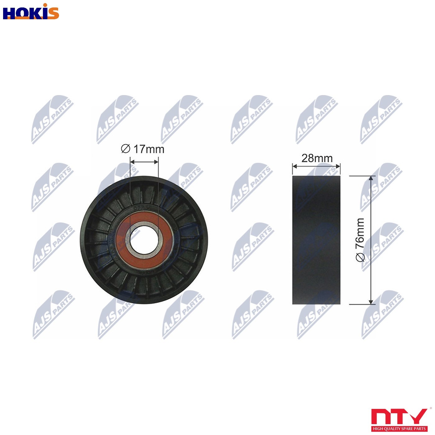 V-belt tensioner pulley Plastic RNK-KA-001 NTY for KIA HYUNDAI - Image 9