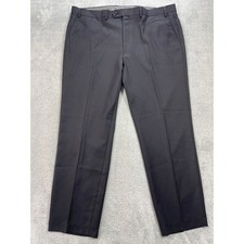 Michael Kors Dress Pants Men 40x32 Black Natural Stretch Wool Blend Flat Front