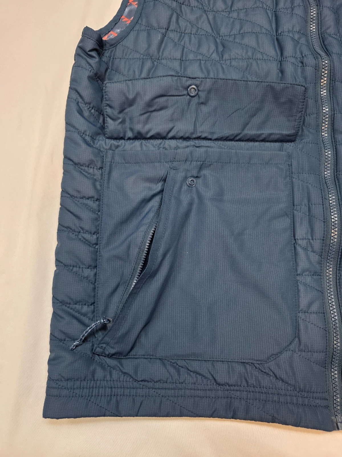 New &LORE Nanotex Aquapel Quilted TRIBAL Vest Men's LARGE L Insignia Blue POLY image 7