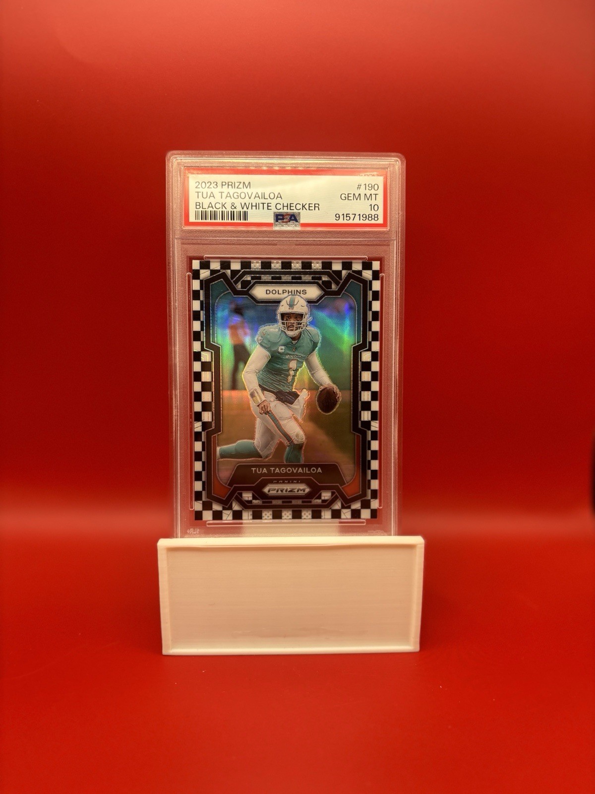 2023 Panini Prizm - Tua Tagovailoa #190 Black & White Checker Prizm