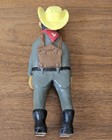  OOAK Hand Carved Wooden Folk Art Cowboy Weird Signed by H. NORMAN — photo 2