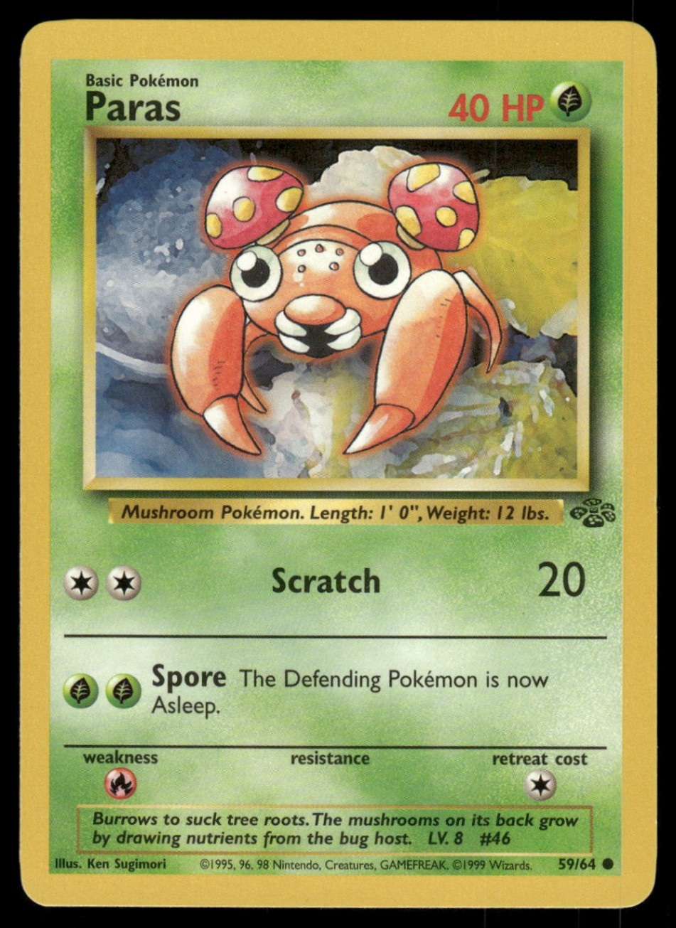 Pokemon Paras 59/64 Common Jungle NM
