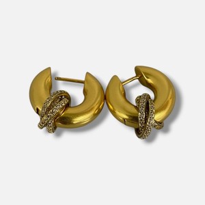 Authentic Shashi Women's 14K-Gold-Plated Super Gaia Cubic Zirconia Hoop Earrings