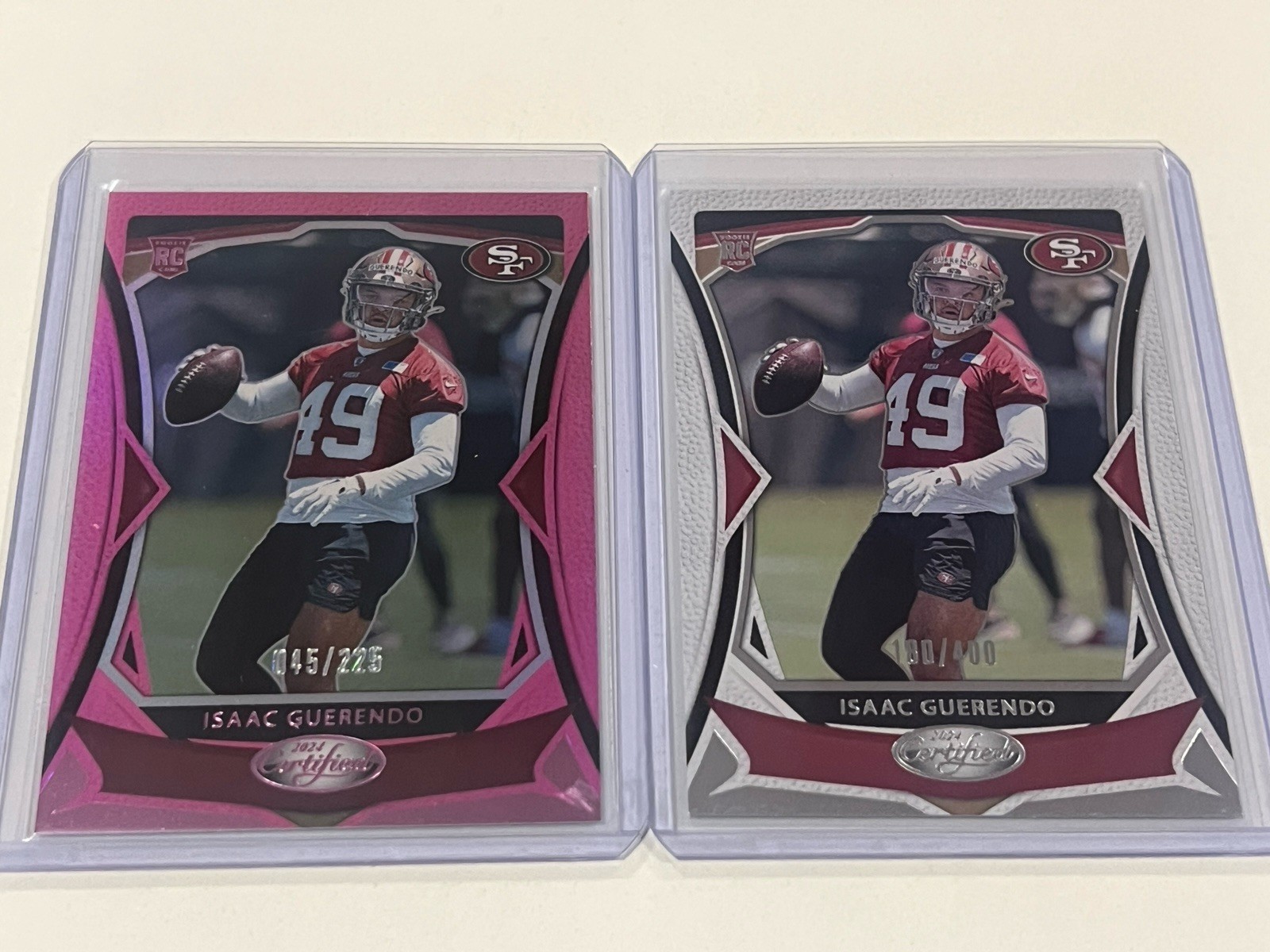 Isaac Guerendo 2024 Panini Certified Rookie #197 Mirror Pink /225 & /400 (RC)