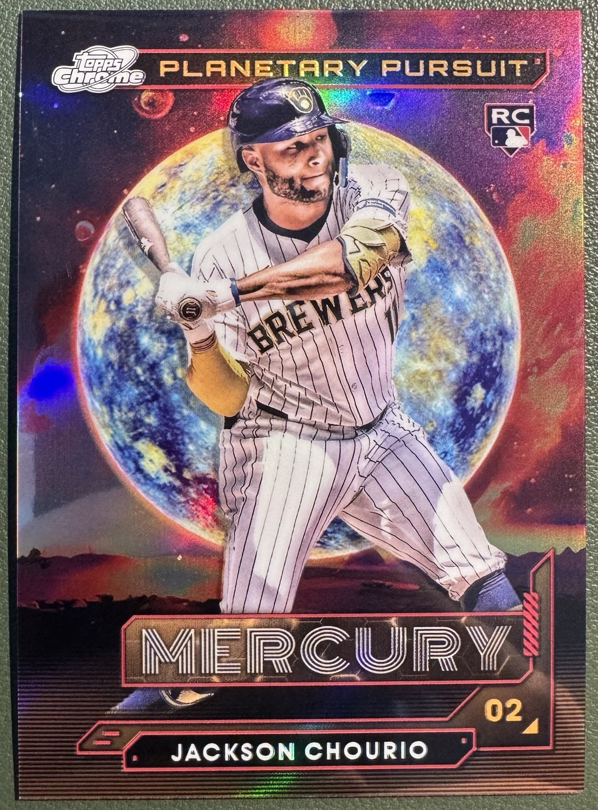 2024 Topps Chrome Cosmic Jackson Chourio RC Rookie Planetary Pursuit Mercury SSP