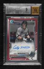 2021 Bowman Draft Chrome Pick Red Refractor 2/5 Cody Morissette BGS 9 Auto 10h2