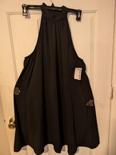 Women's Nine West Halter Swing Dress Black Size Large