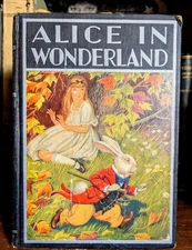 1936 Antique Alice In Wonderland & The Looking Glass Carroll - Illustrated HC 