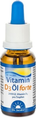Vitamin D3 Öl forte - 20 ml I 2000 I.E. 50 µg D3 - 640 Tropfen - Vegetarisch