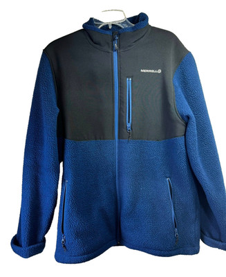 Merrell Woman's Blue Sherpa Full Zip Jacket - Size: Large