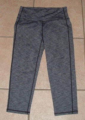 ATHLETA Marled Black Sz Small Stretchy Athletic Workout Capris Cropped Leggings